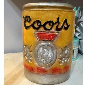 Vintage Mylo Creations Coors Ceramic Beer Can Mug Tavern Trove Collectible Art
